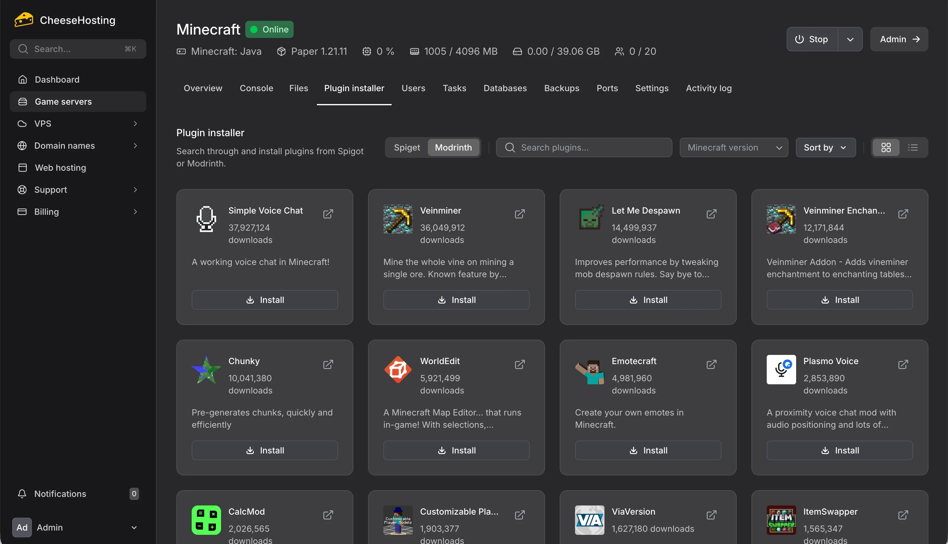 Minecraft plugin installer