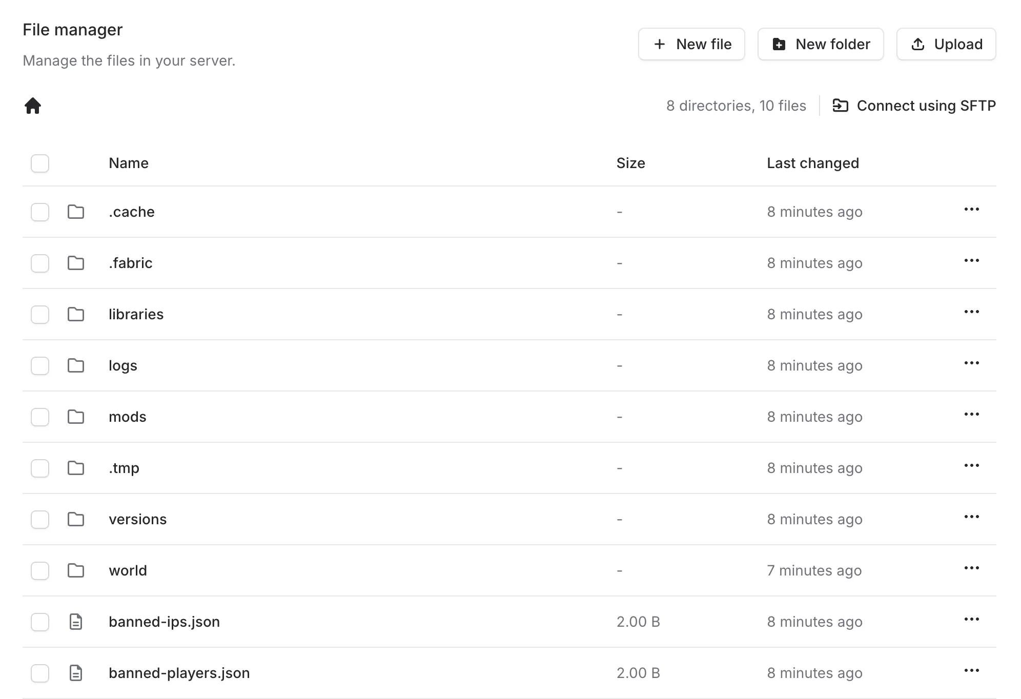Minecraft server file manager