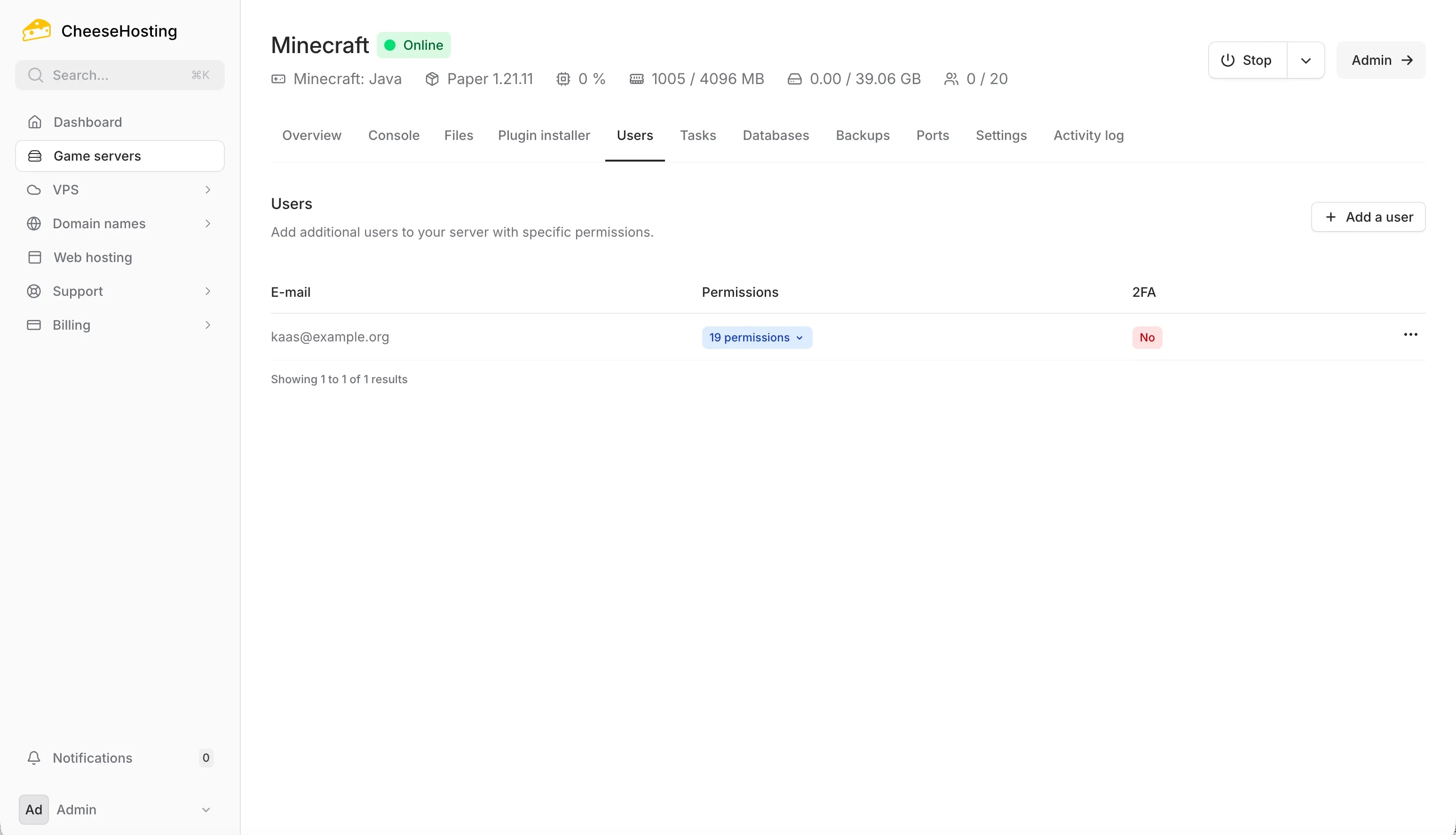 Minecraft server additional users