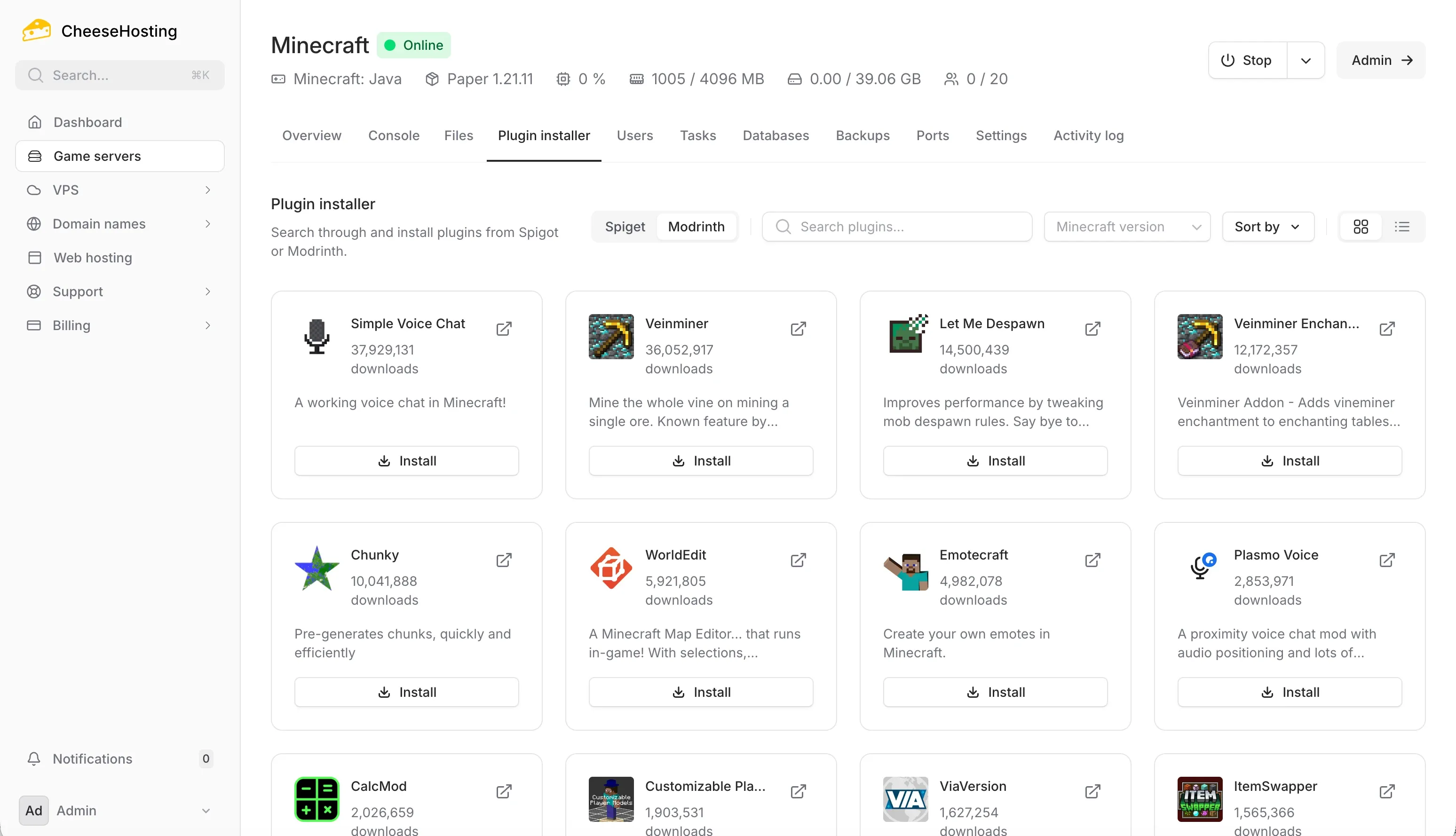 Minecraft plugin installer