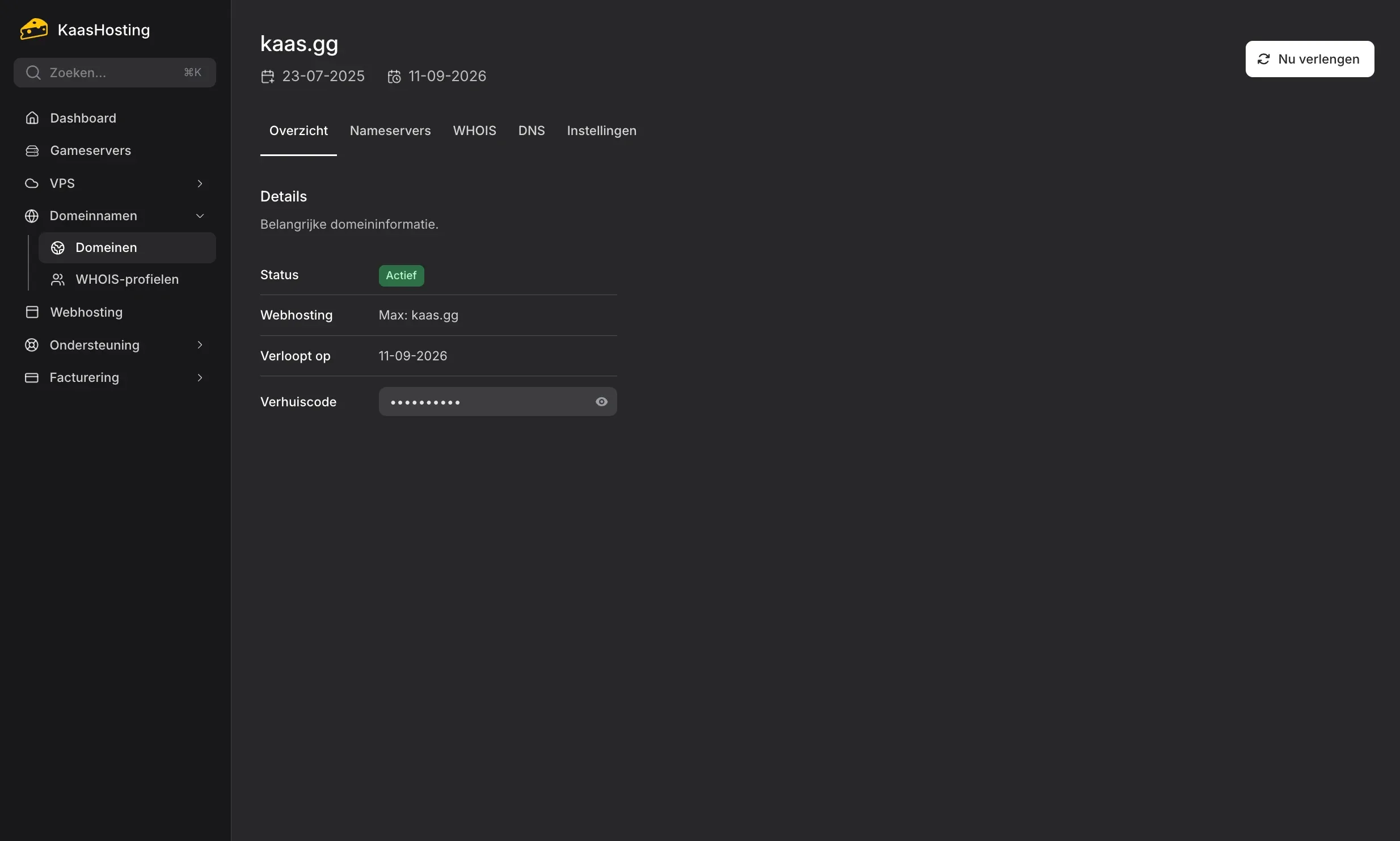 Domeinregistratie bij KaasHosting