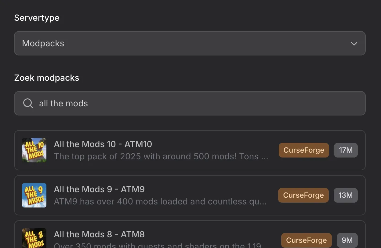 Minecraft modpack installatie met 1 klik