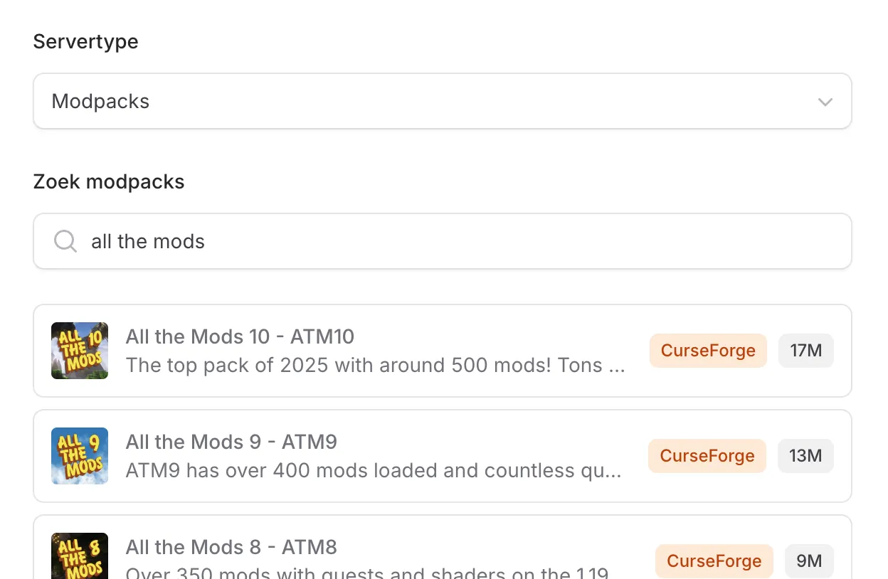Minecraft modpack installatie met 1 klik