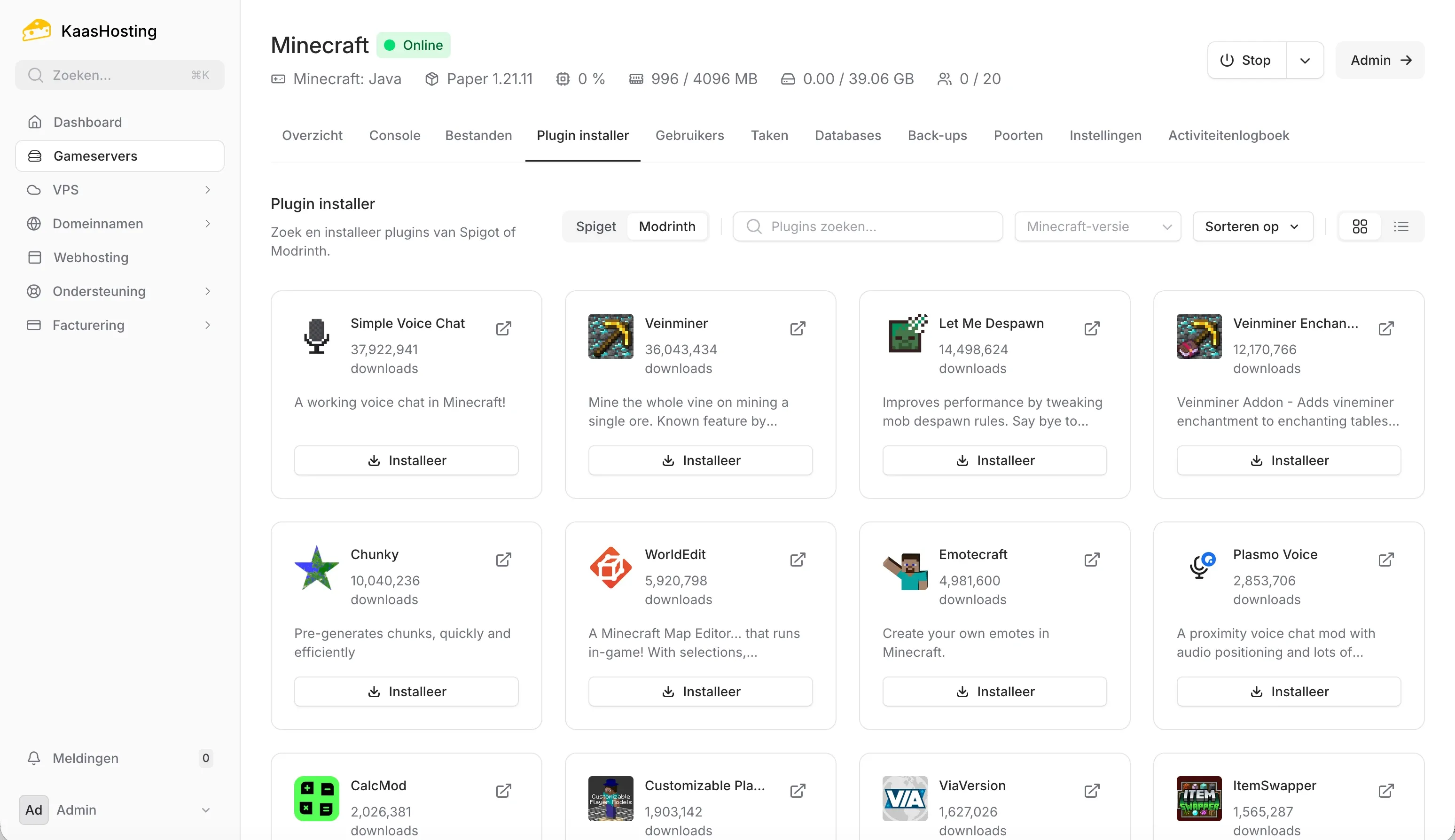 Minecraft plugin-installatie