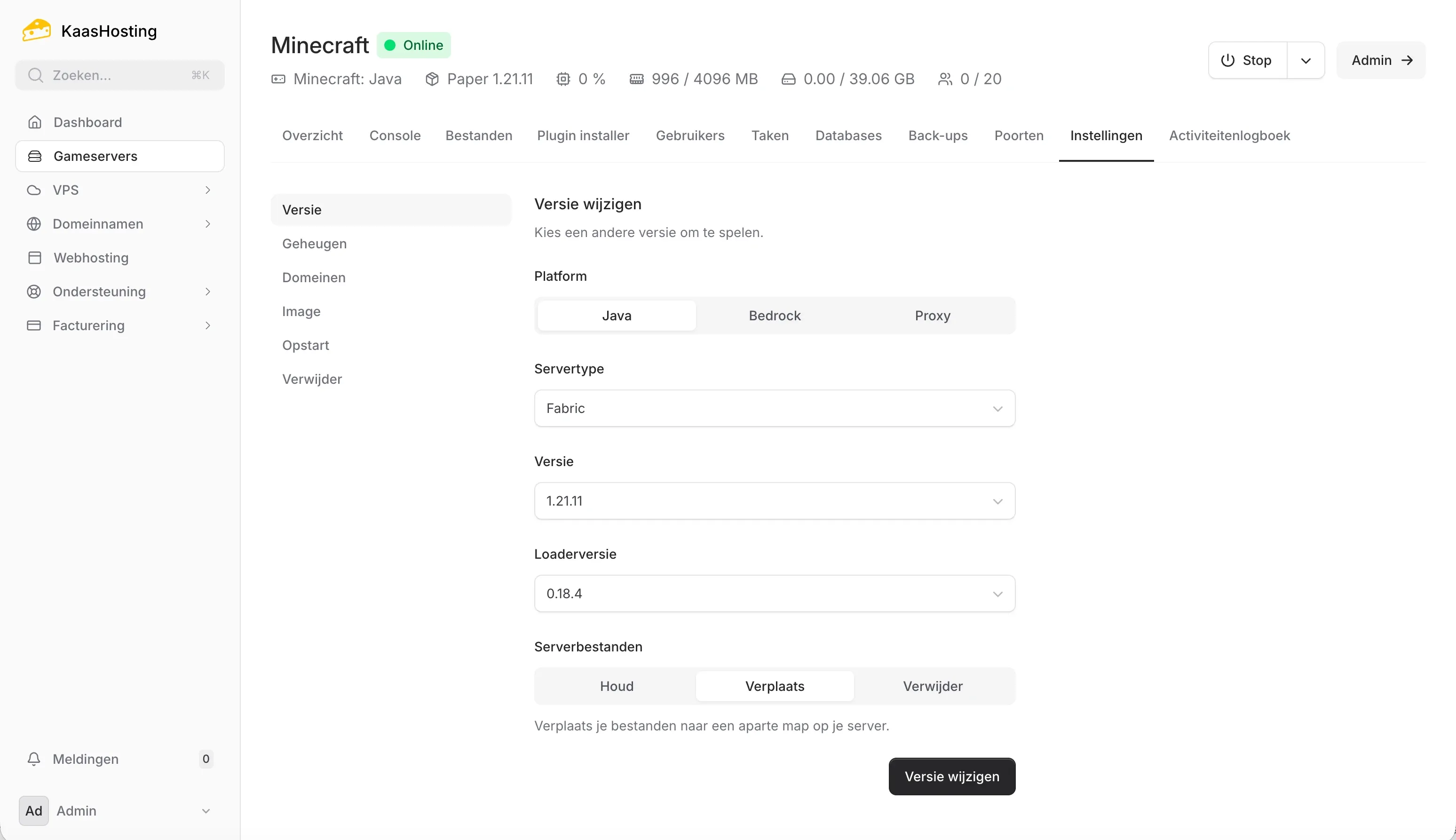Minecraft versie installer