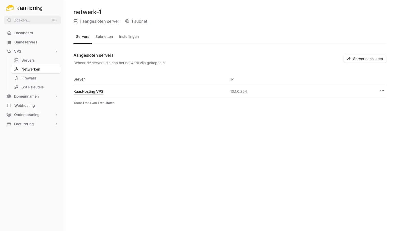 Privénetwerk configuratie voor een KaasHosting VPS