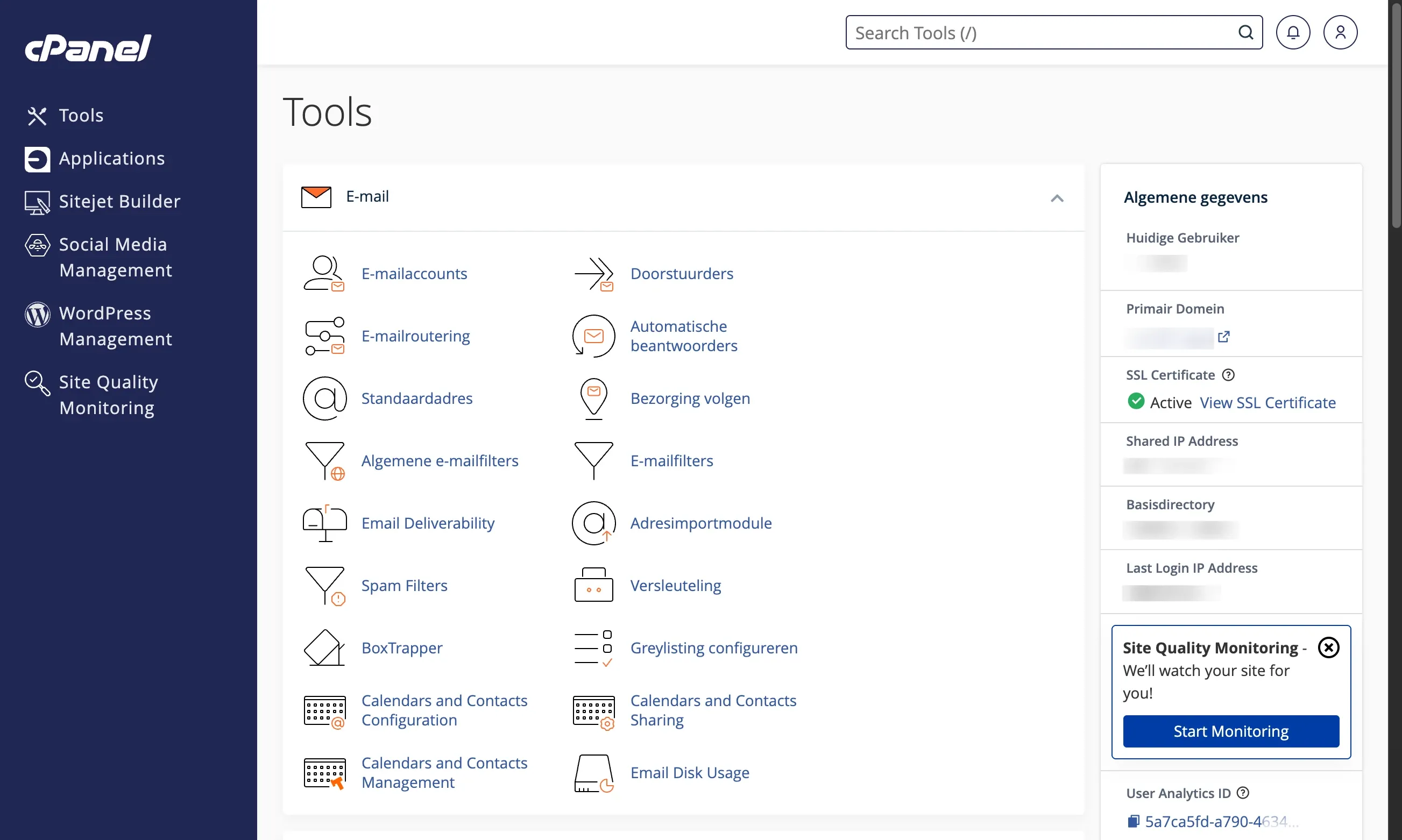 Webhosting met cPanel