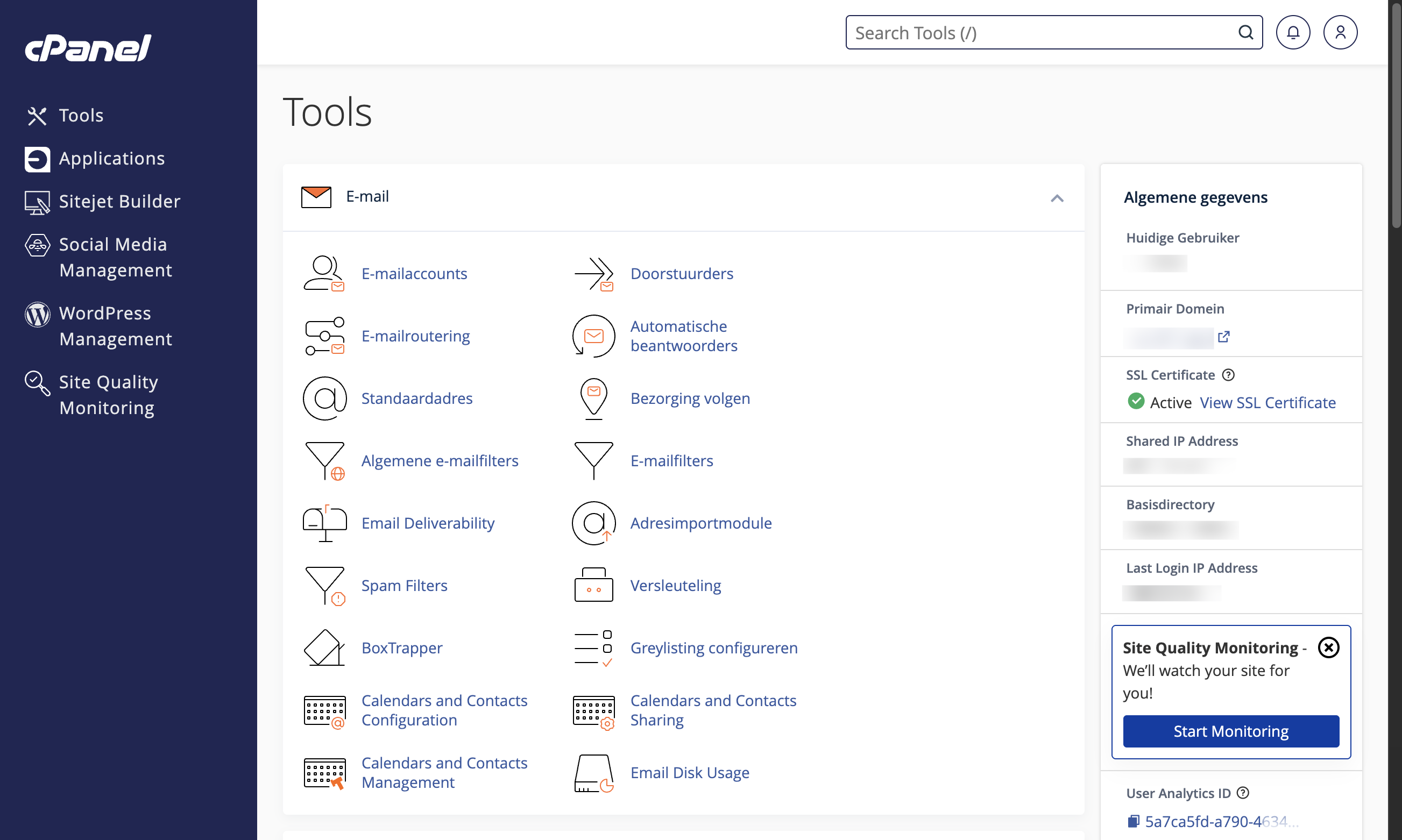 Webhosting met cPanel
